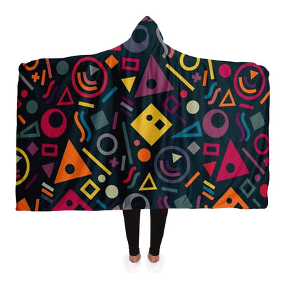 Abstract Pattren Hooded Blanket