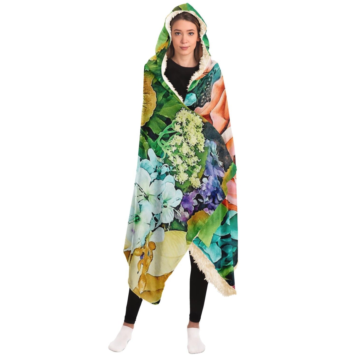 Vintage Garden Hooded Blanket