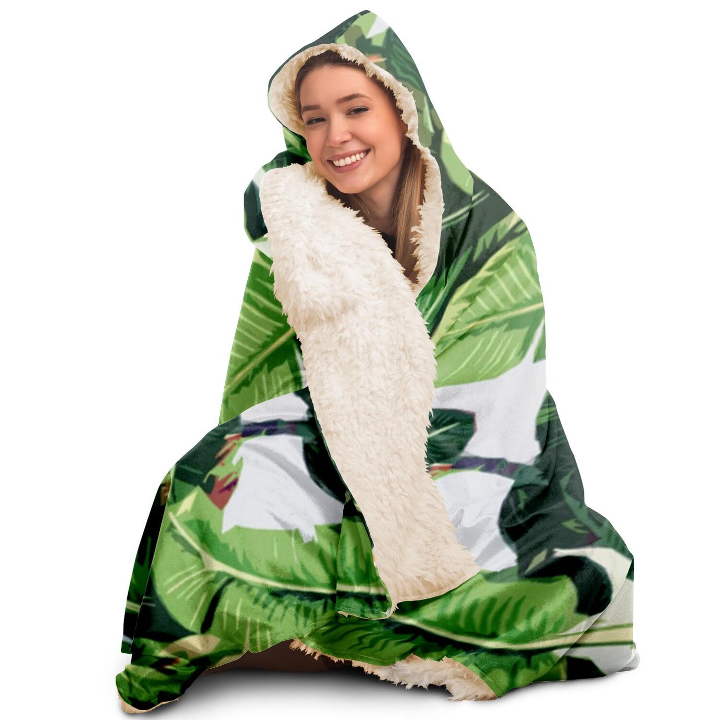 Banana leaves pattern Hooded Blanket