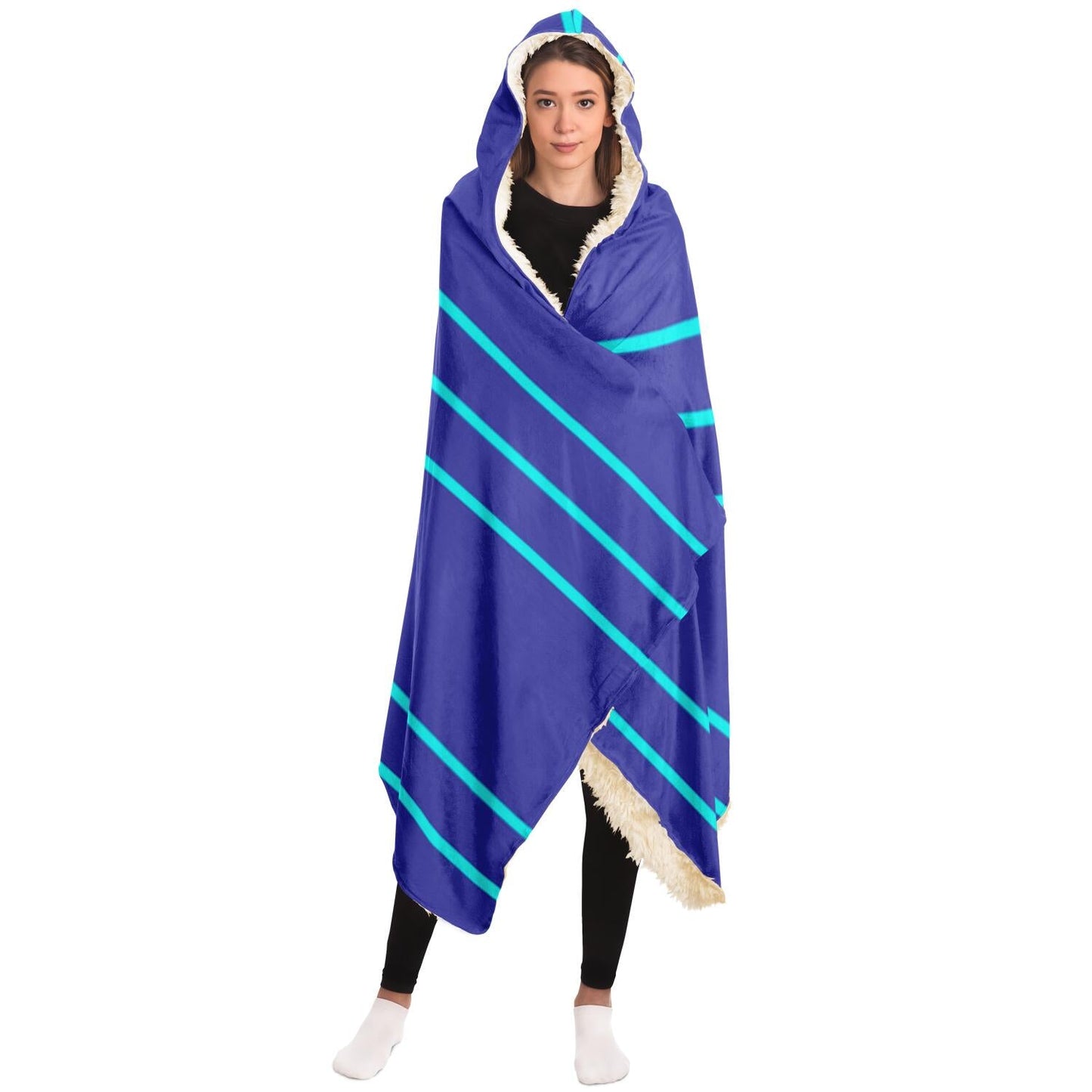 Simple Lines Pattern pt Poster Hooded Blanket