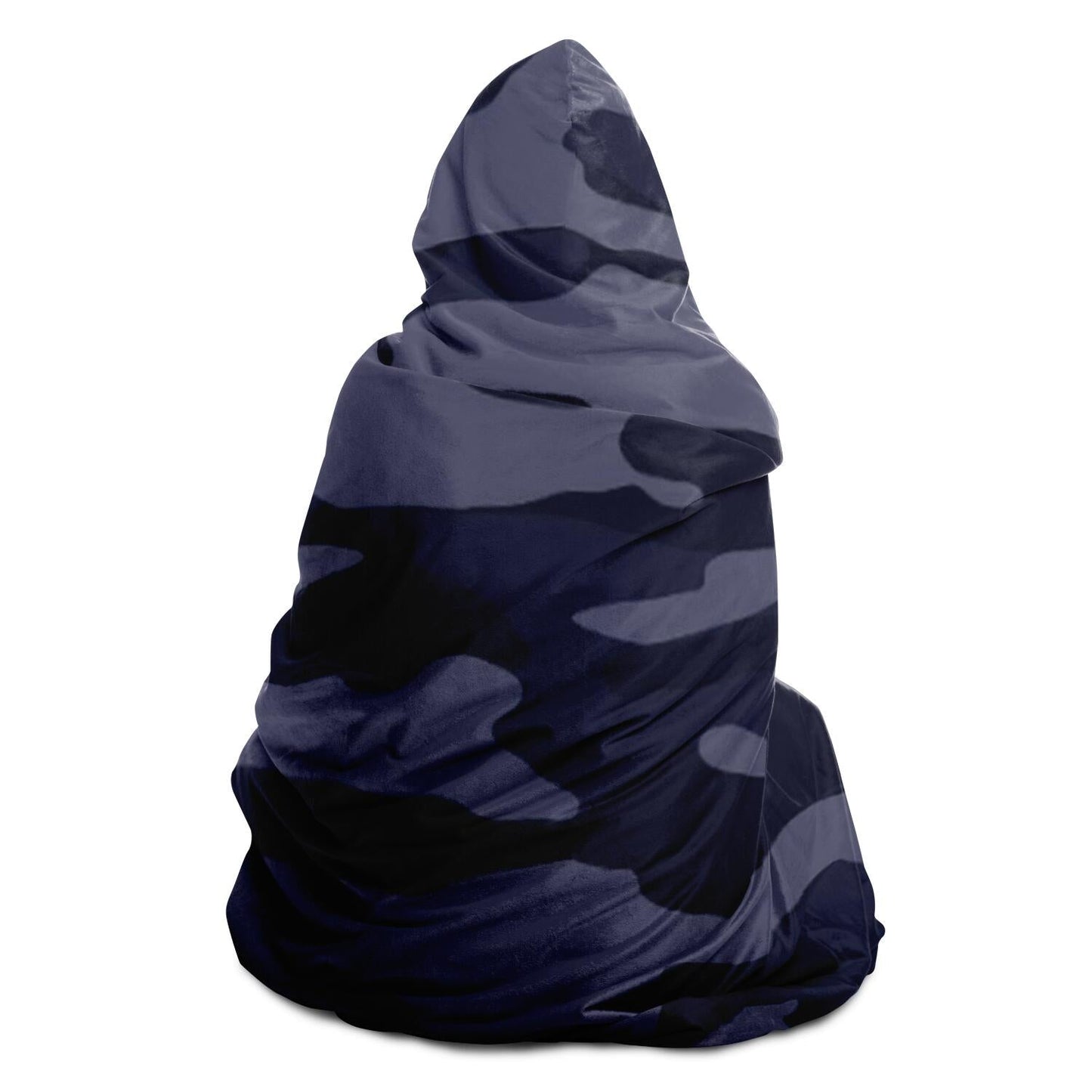 Dark Blue Camouflage Pattern Plakat Hooded Blanket