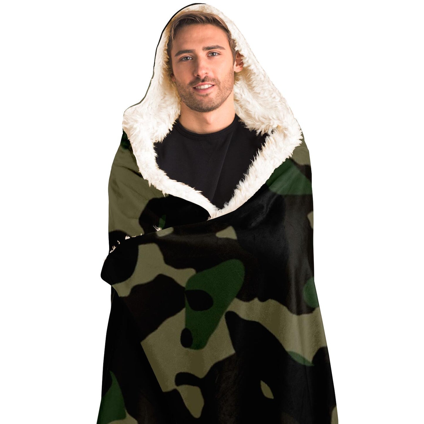 Classic Camouflage Pattern Plakat Hooded Blanket