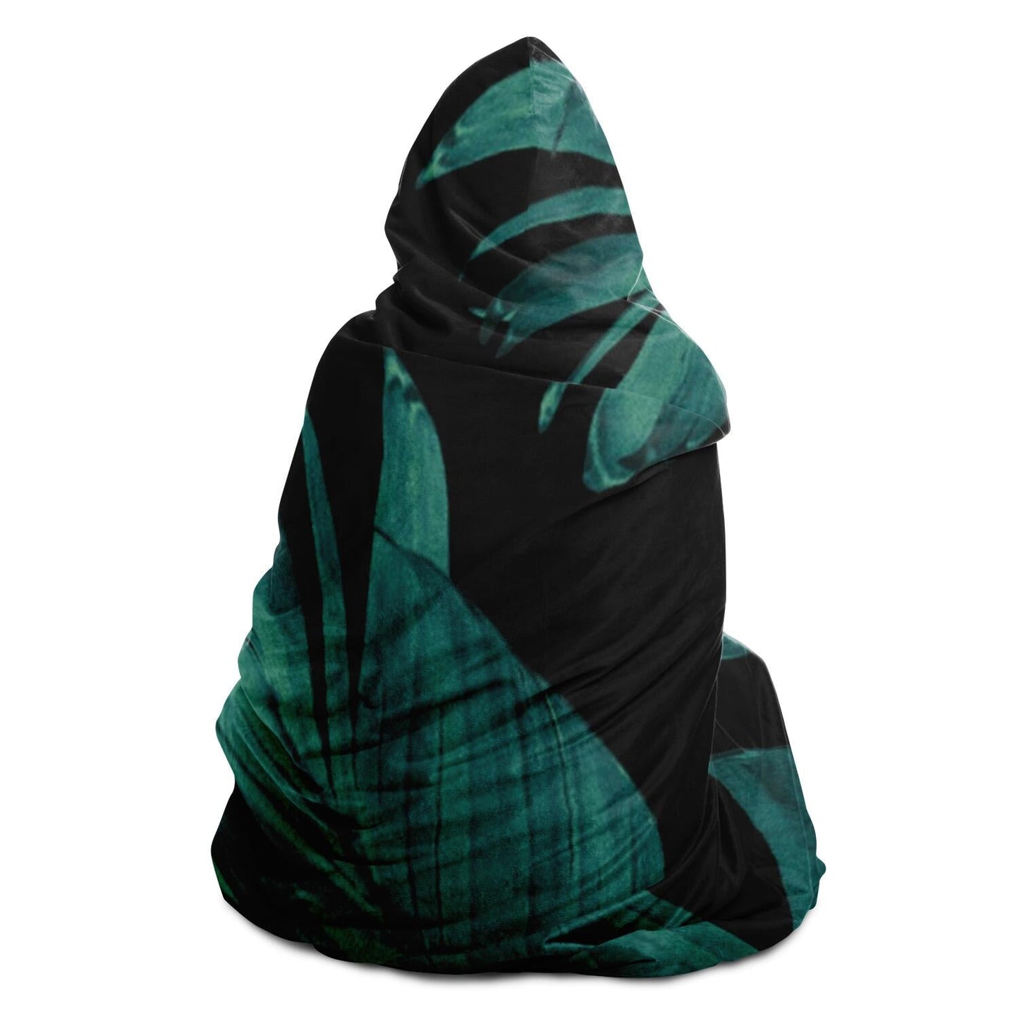 Tropical Banana Night Leaves Hooded Blanket