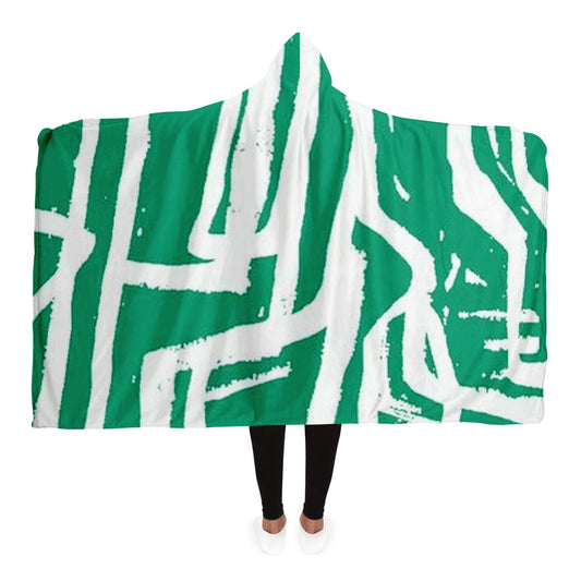 Graphic Pattern Hooded Blanket