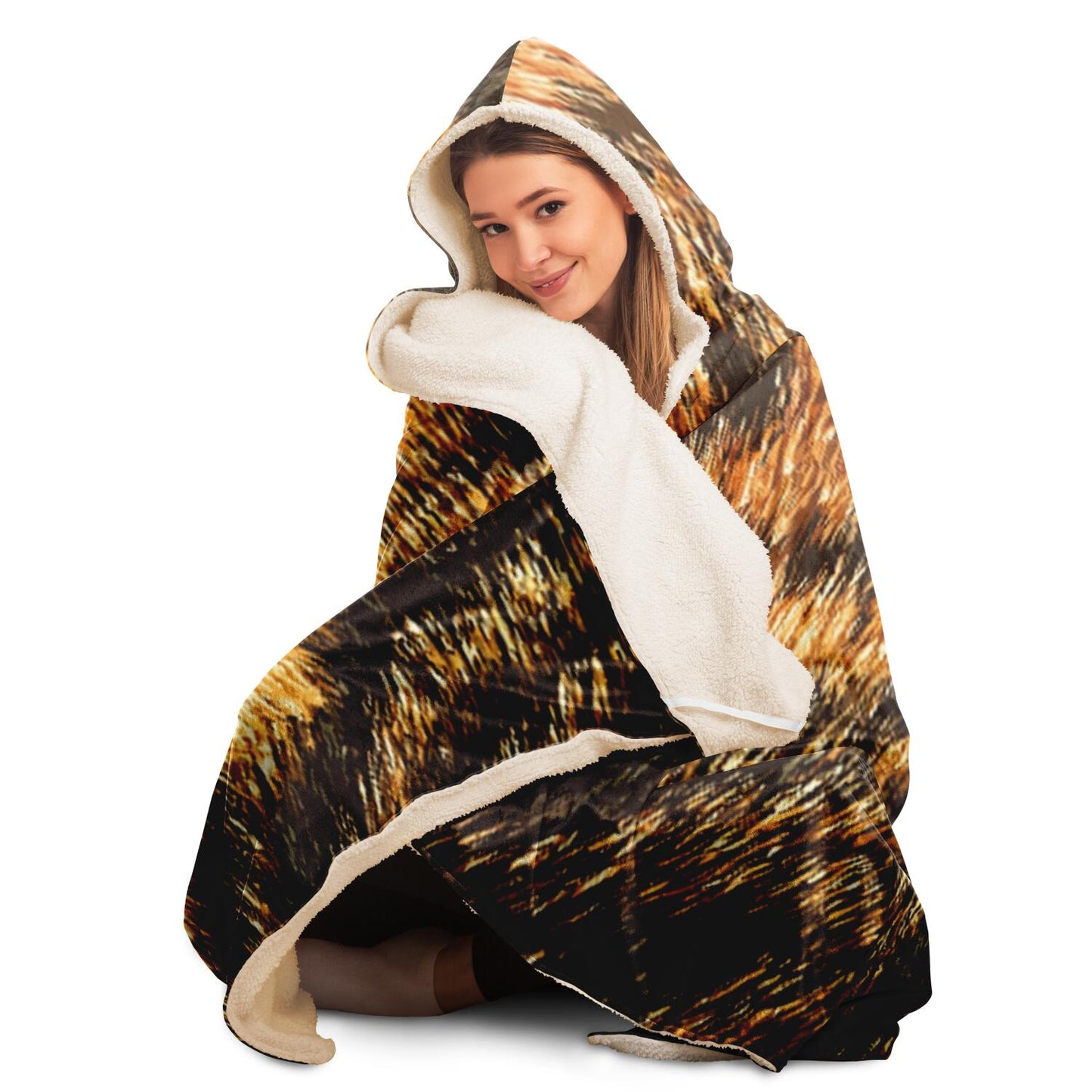 Leopard Pattern Hooded Blanket