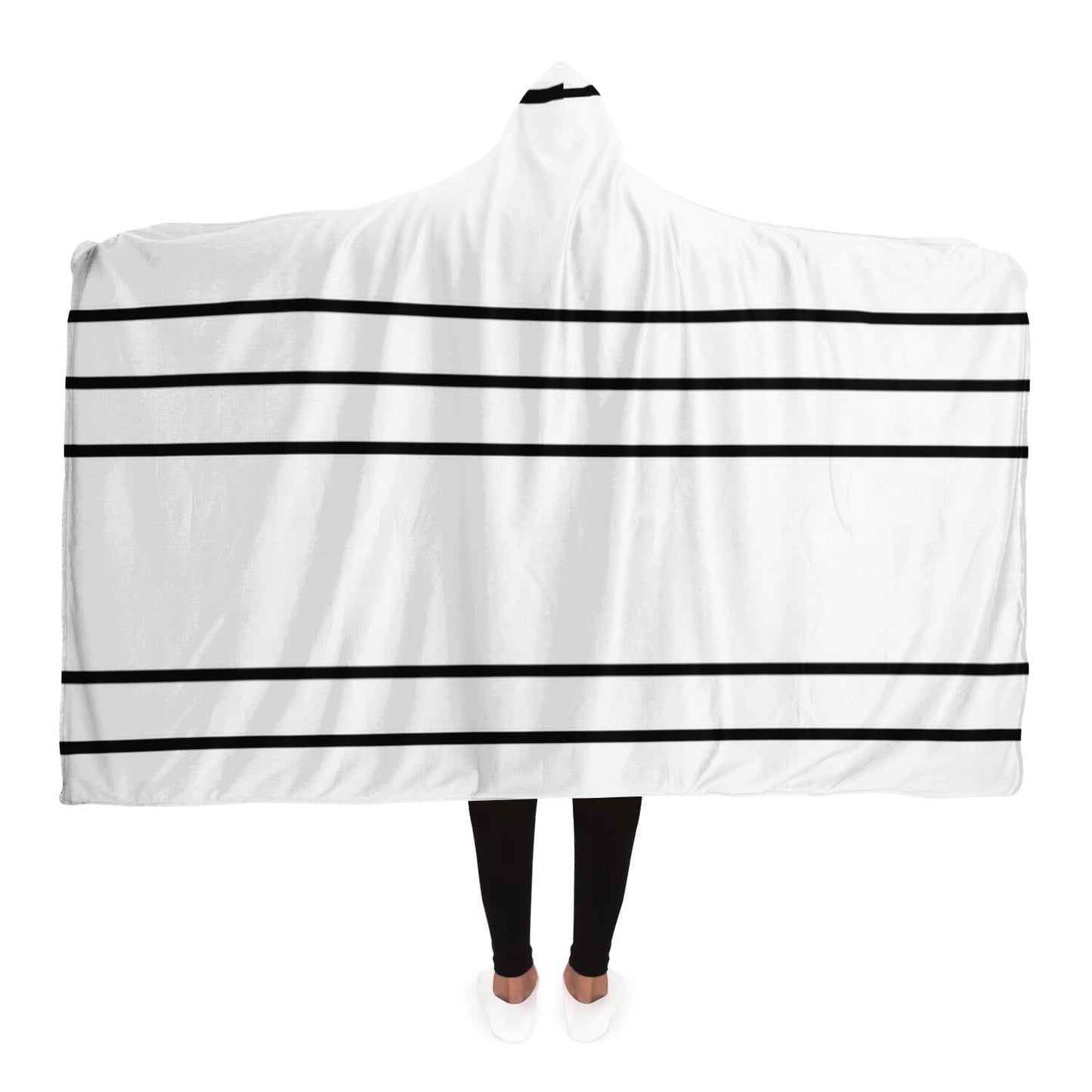 Simple Lines Pattern bw Poster Hooded Blanket