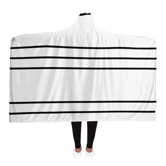 Simple Lines Pattern bw Poster Hooded Blanket