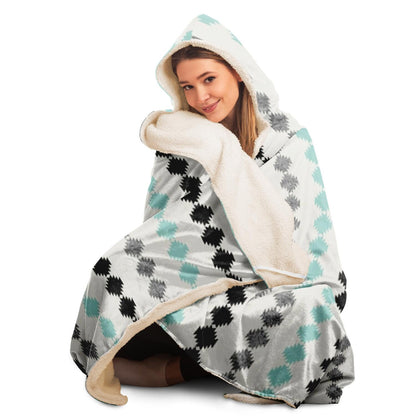 Tribal Boho Pattern Minimal Hooded Blanket