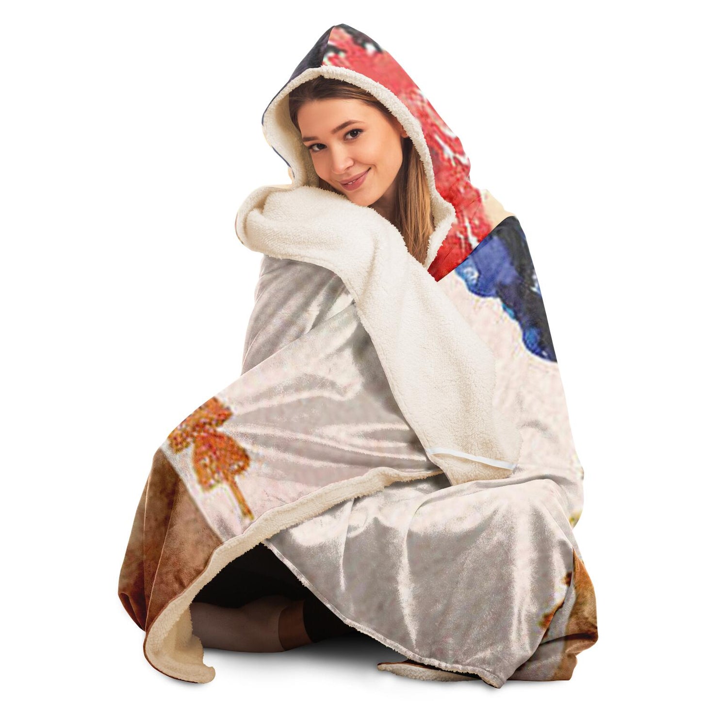 Frida Navy Hooded Blanket