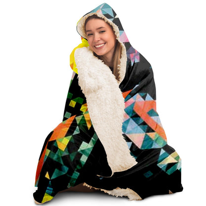 Graphic Pattern Hooded Blanket