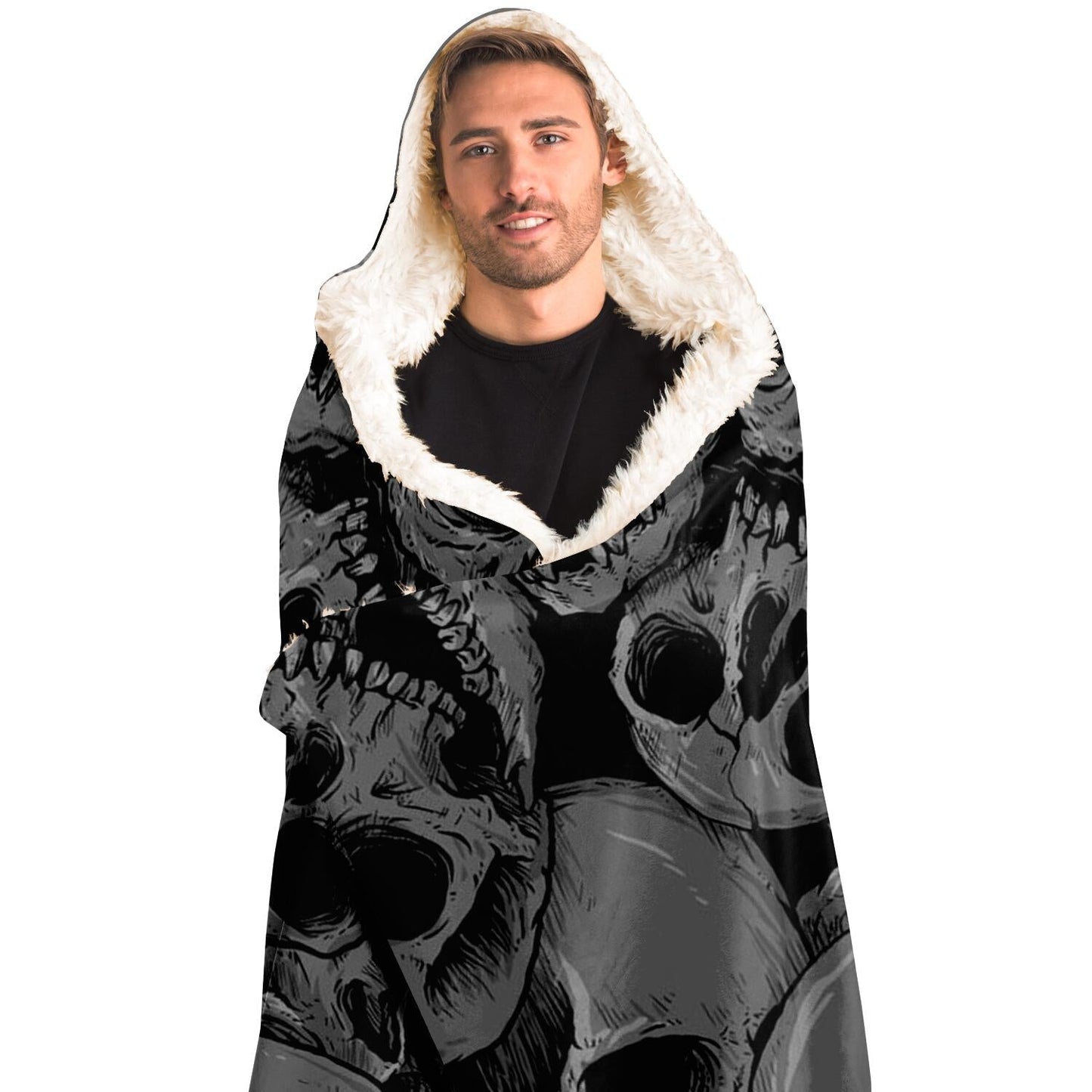 Skulls Hooded Blanket