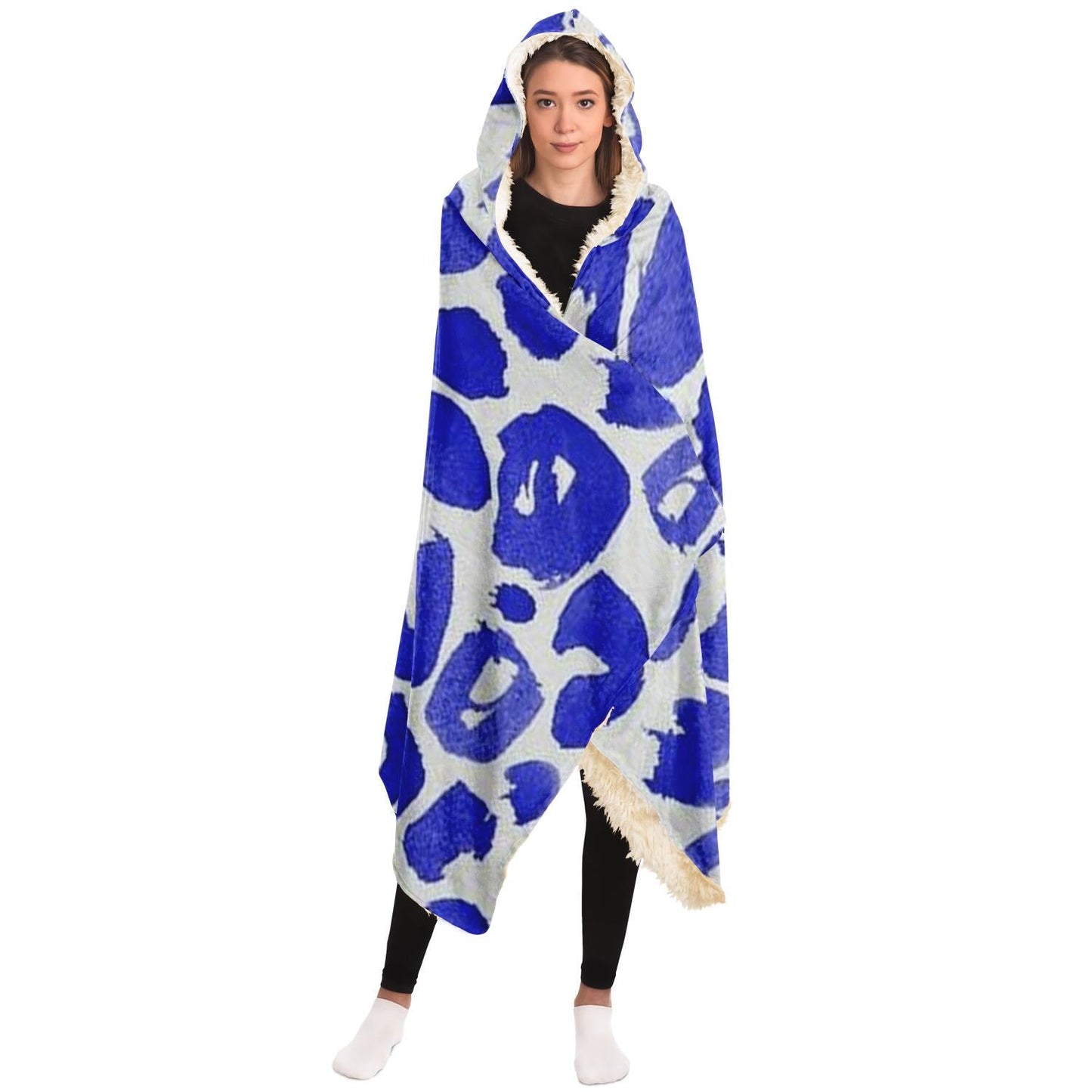 Abstract Pattren Hooded Blanket