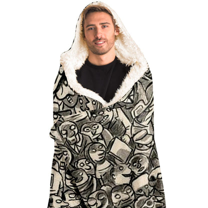 Abstract Pattren Hooded Blanket