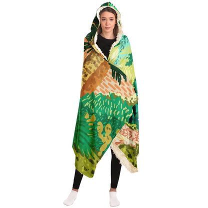 The House with the Green Door Hooded Blanket