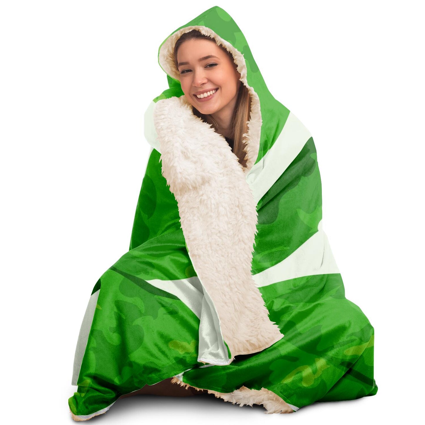 Leaf  Pattern Hooded Blanket