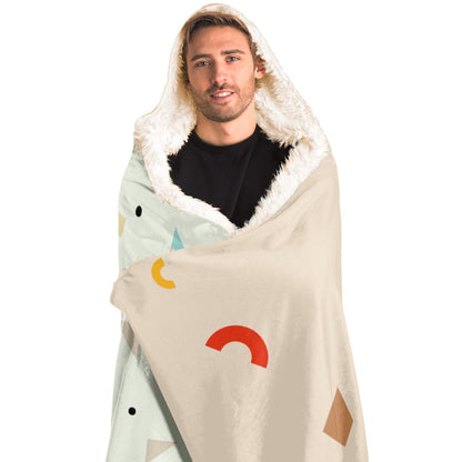 Abstract Pattren Hooded Blanket