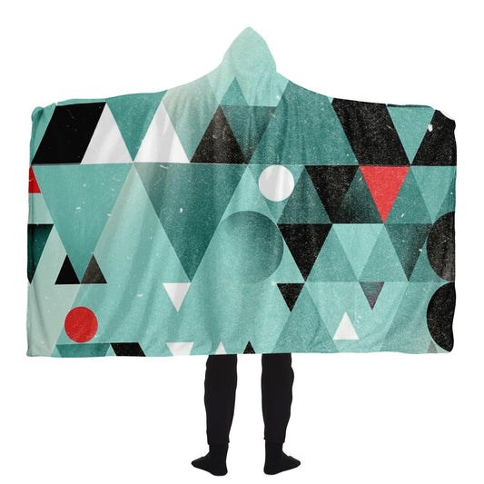 Abstract Pattren Hooded Blanket