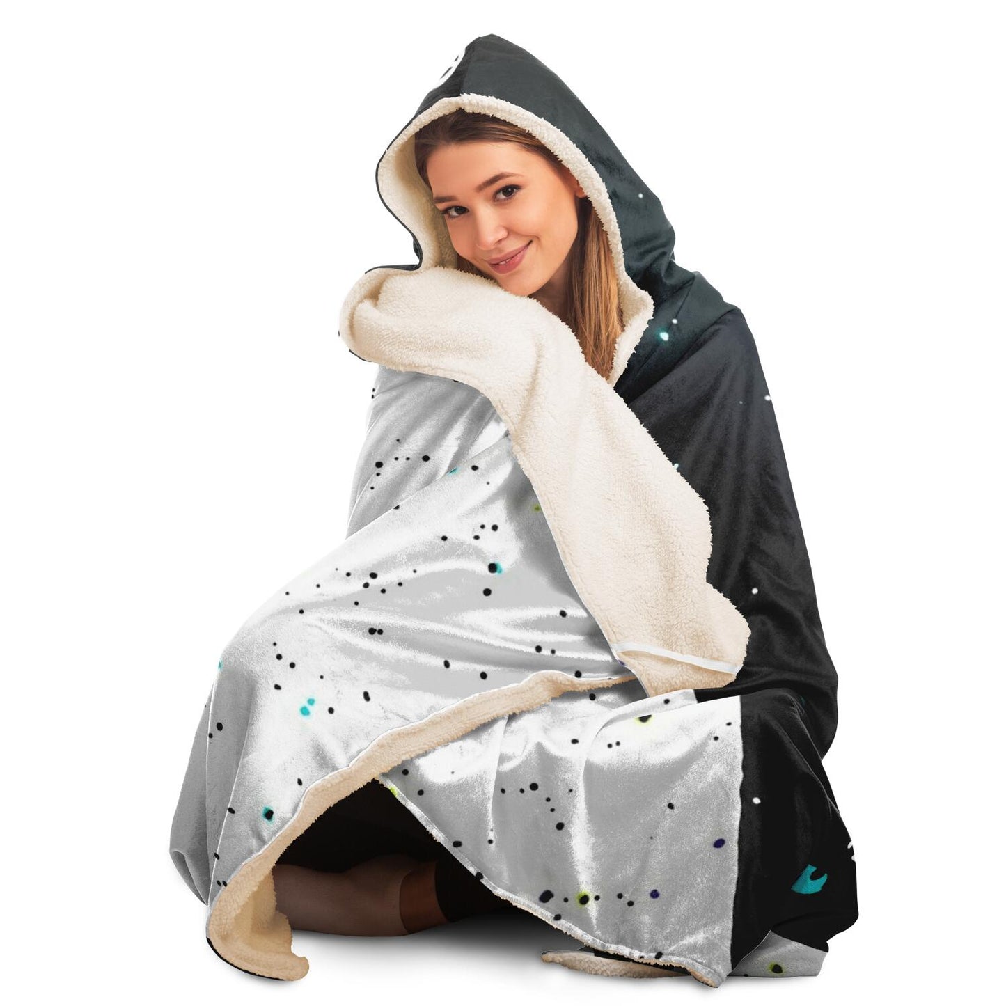 Space cat Hooded Blanket