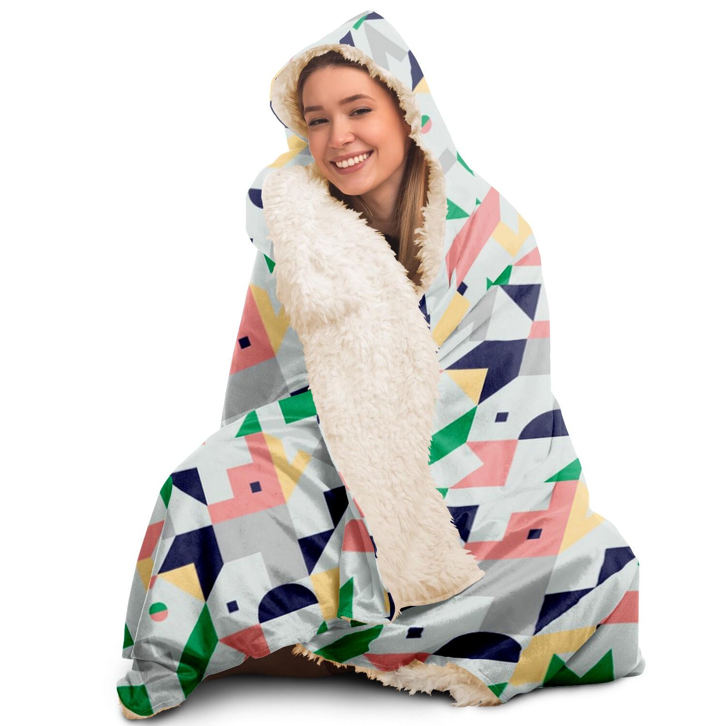 Abstract Pattren Hooded Blanket