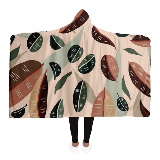 Botanical Leaves fall Hooded Blanket