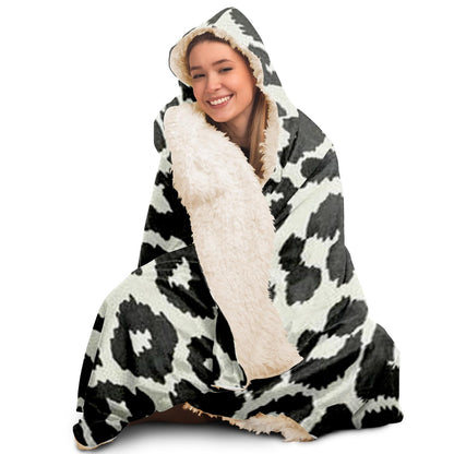 Leopard Pattern Hooded Blanket