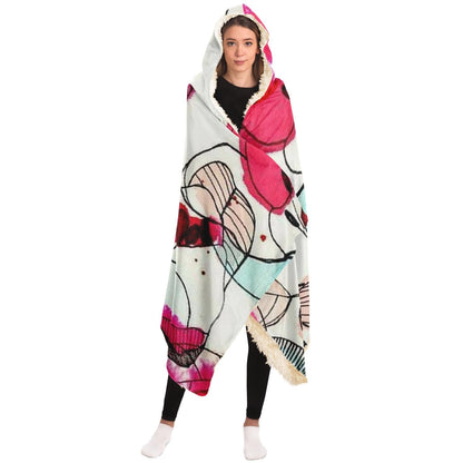 Abstract Pattren Hooded Blanket