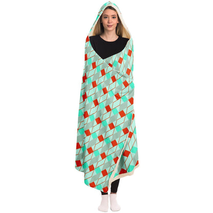 Abstract Pattren Hooded Blanket