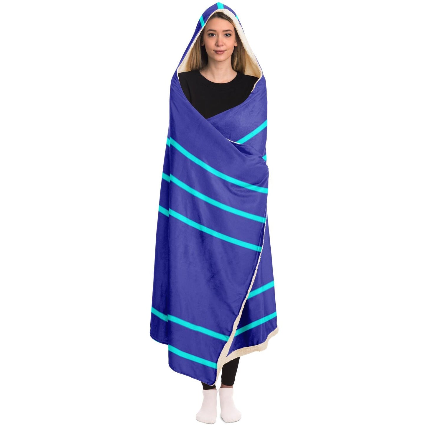 Simple Lines Pattern pt Poster Hooded Blanket