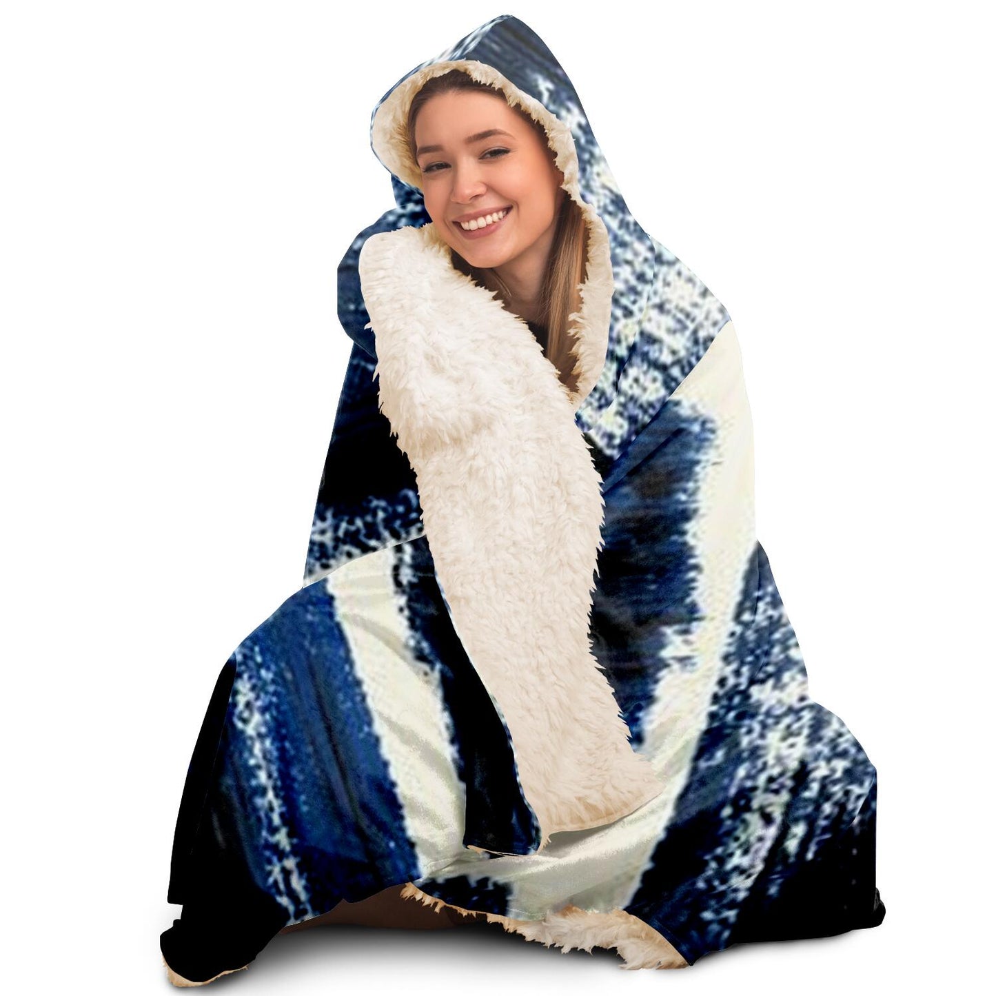 Abstract Pattren Hooded Blanket