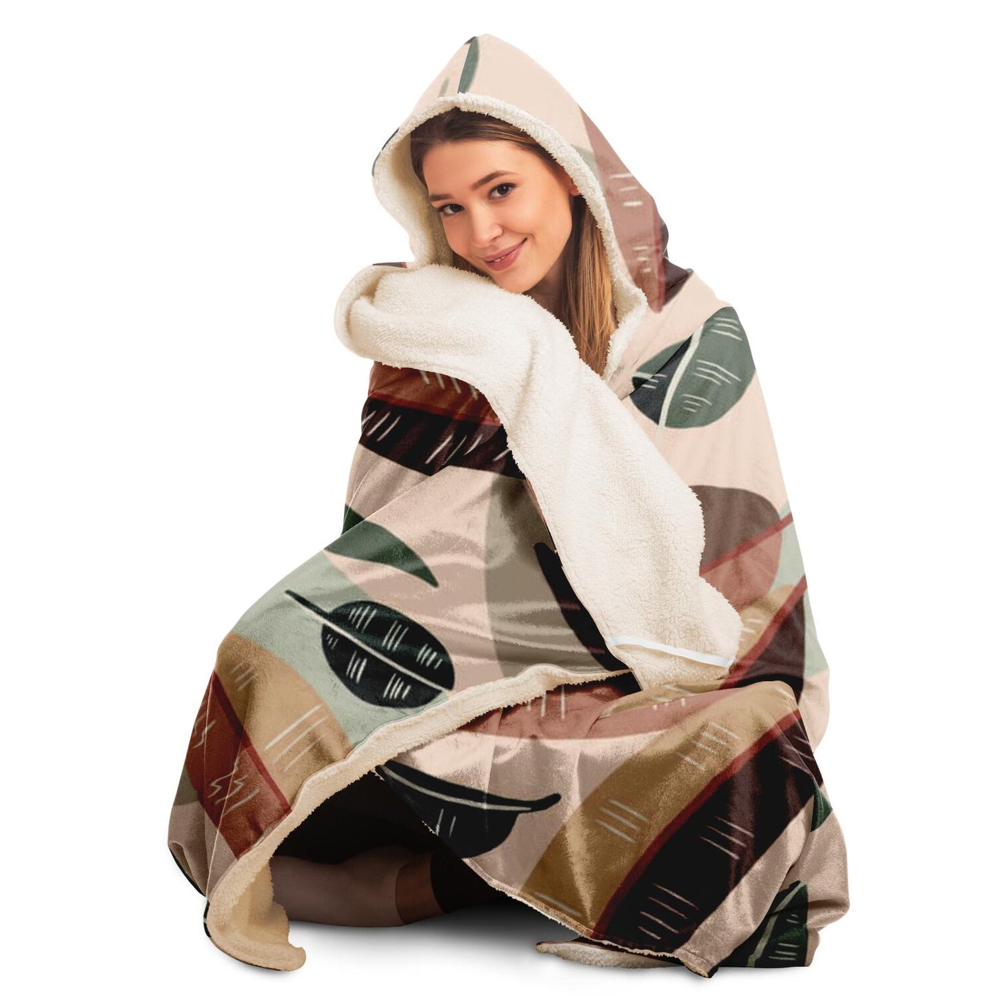 Botanical Leaves fall Hooded Blanket