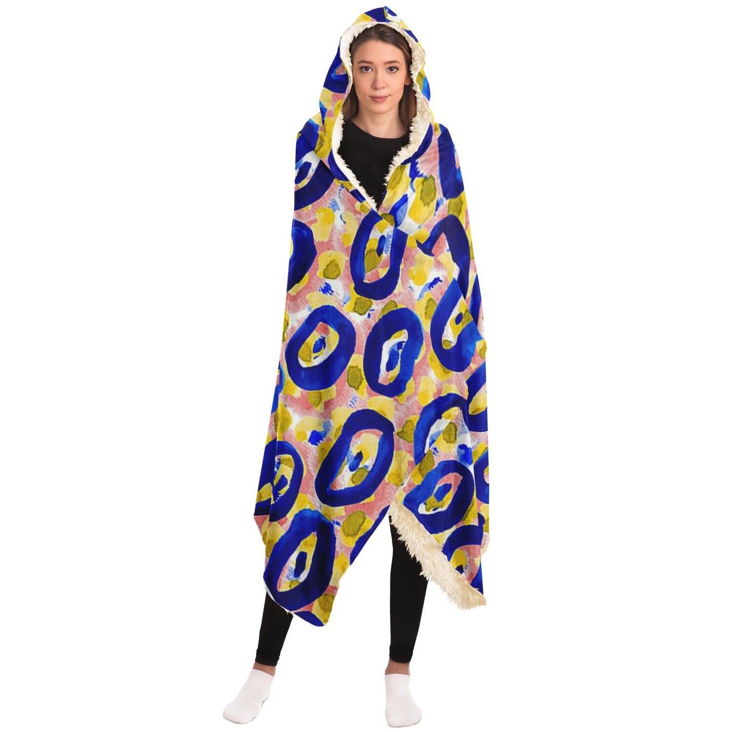 Abstract Pattren Hooded Blanket