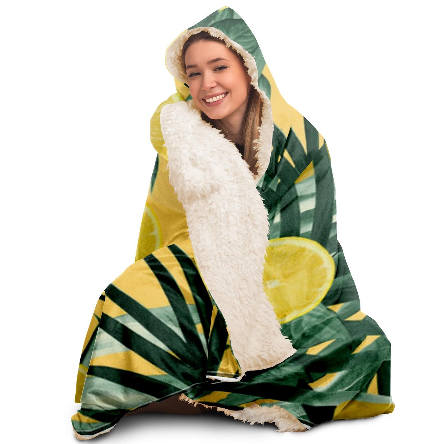 Summer Lemon Twist Jungle Hooded Blanket