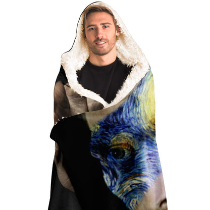 Brush Strokes Hooded Blanket