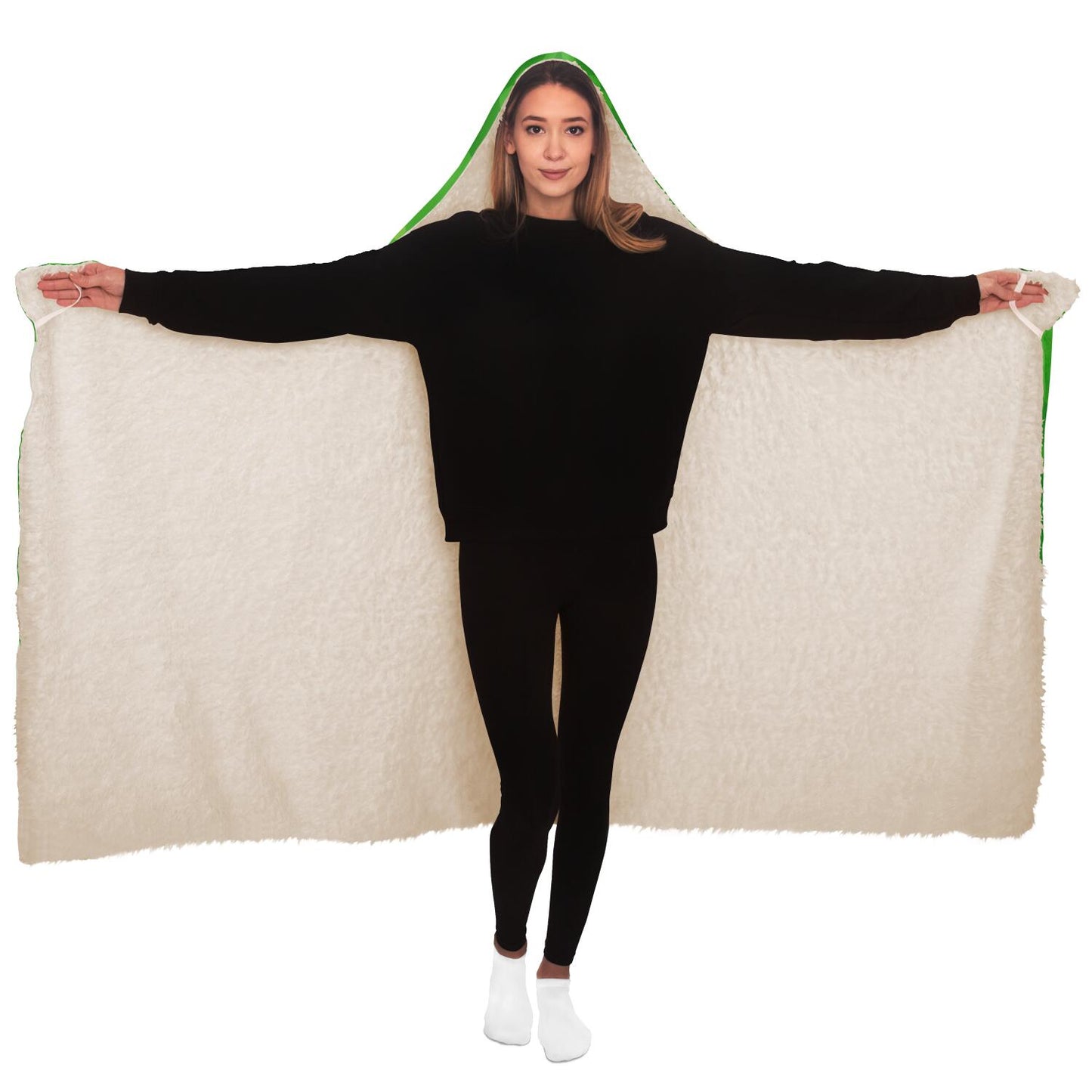 Leaf  Pattern Hooded Blanket