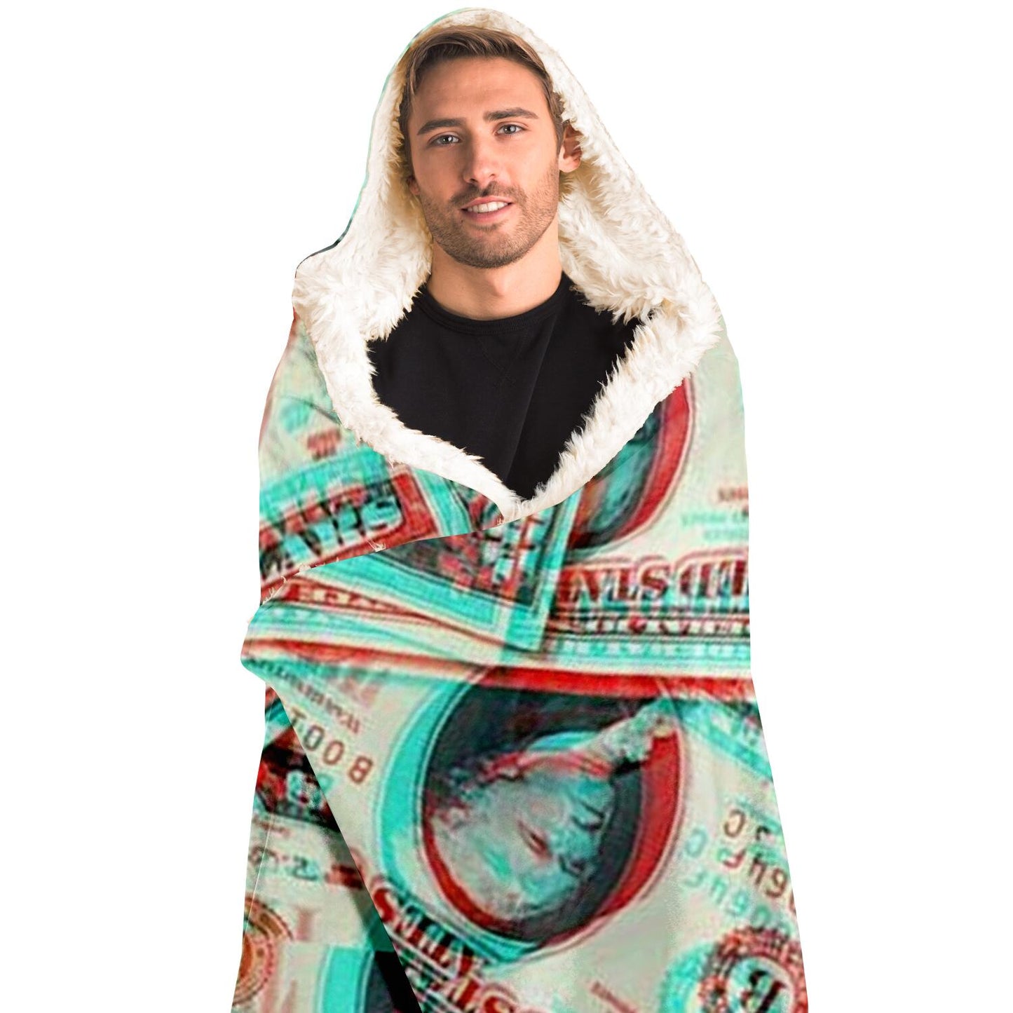 Abstract Pattren Hooded Blanket