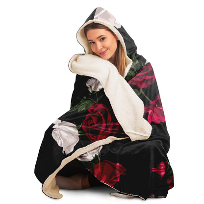 Dark Rose Hooded Blanket