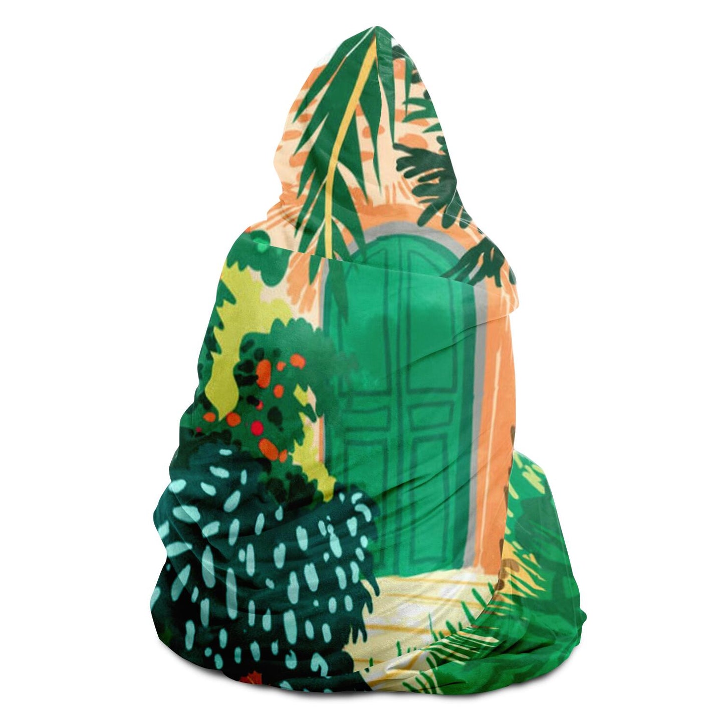 The House with the Green Door Hooded Blanket