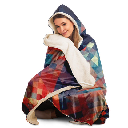 Graphic Pattern Hooded Blanket