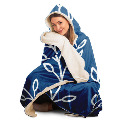 Feeling of lightness Pattern - Blue Poster Hooded Blanket