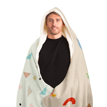 Abstract Pattren Hooded Blanket