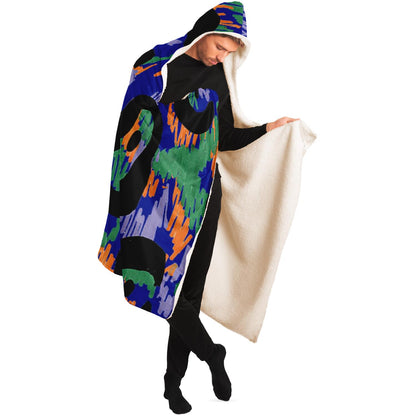 Abstract Pattren Hooded Blanket