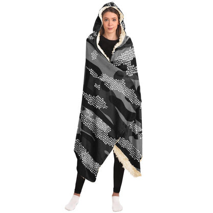 Snow Camouflage Pattern Mosaic Style Plakat Hooded Blanket