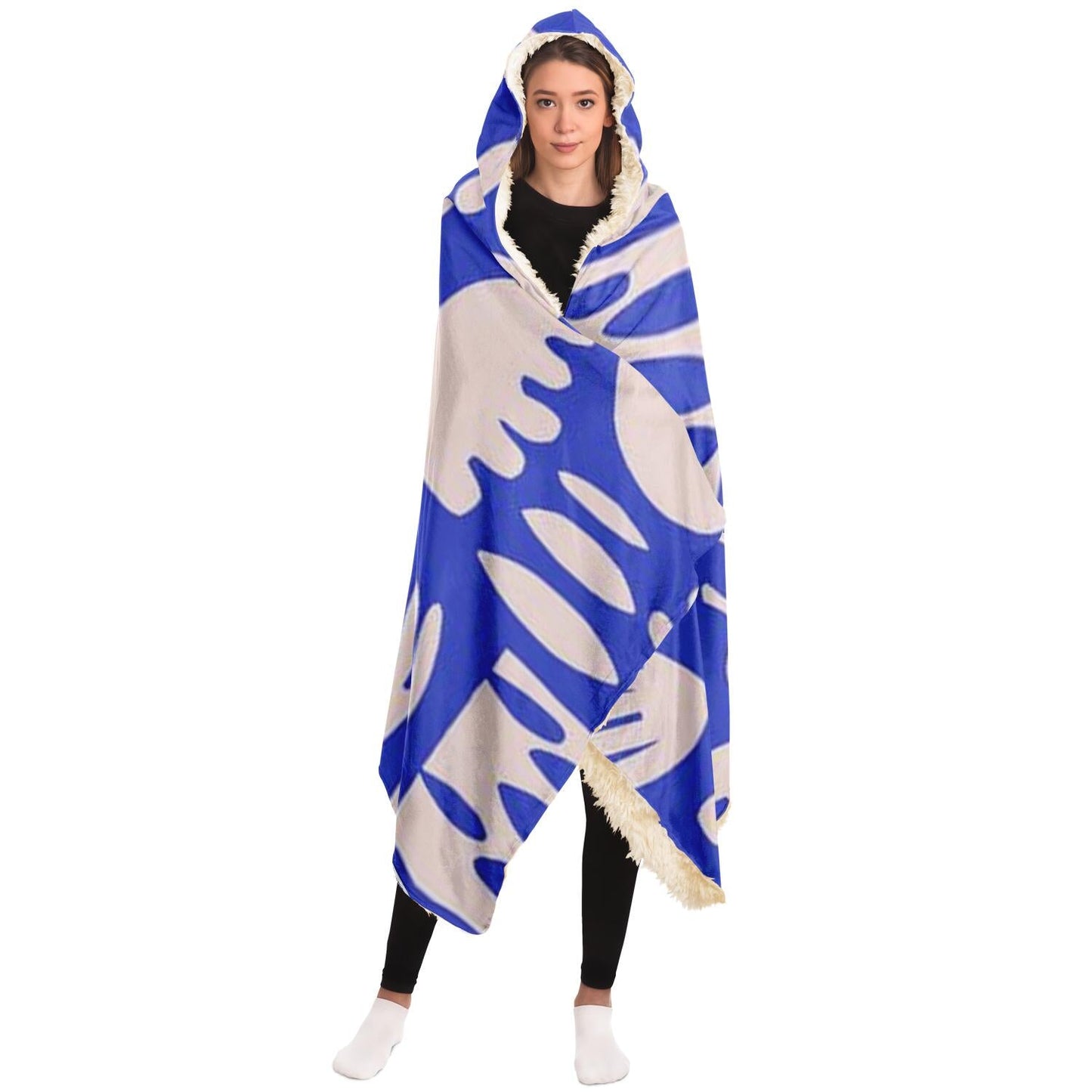 Abstract Pattren Hooded Blanket