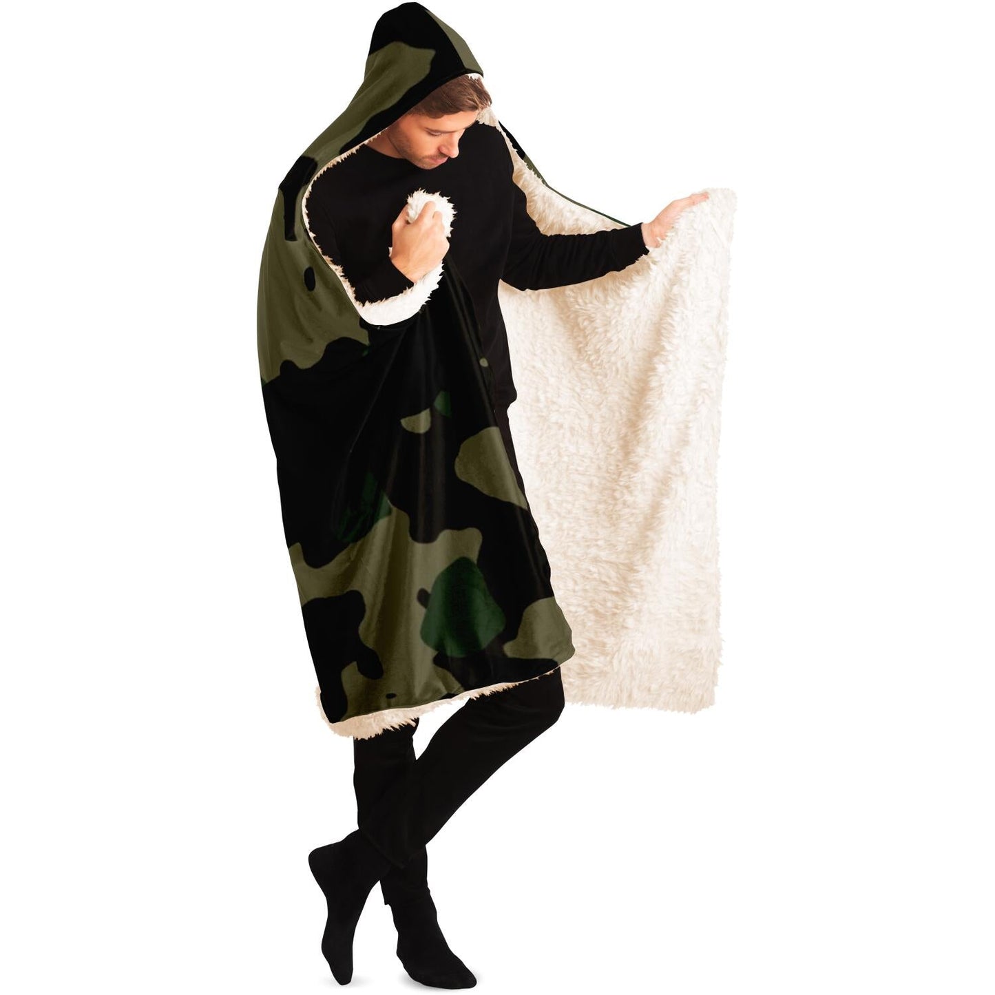 Classic Camouflage Pattern Plakat Hooded Blanket