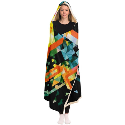 Graphic Pattern Hooded Blanket