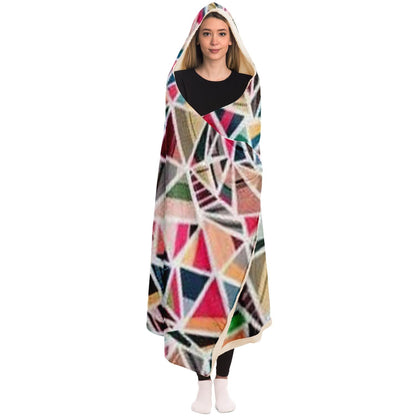 Abstract Pattren Hooded Blanket