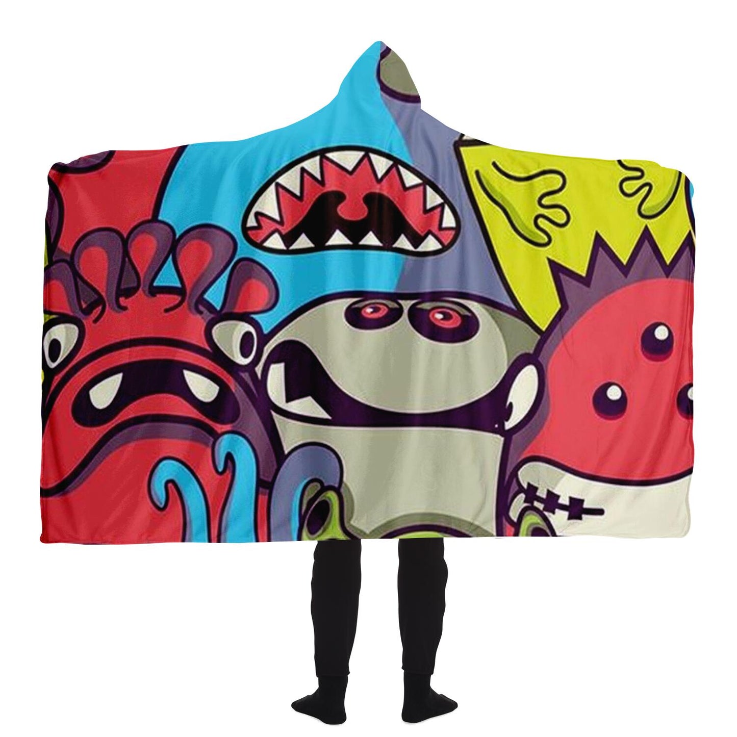 Abstract Pattren Hooded Blanket