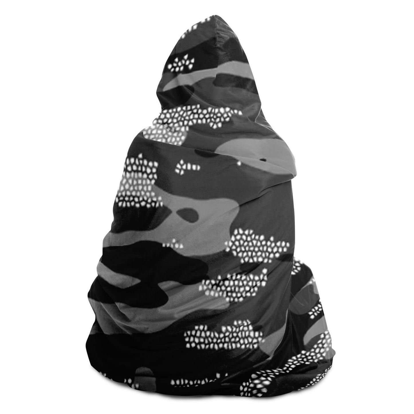 Snow Camouflage Pattern Mosaic Style Plakat Hooded Blanket