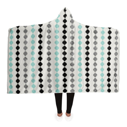 Tribal Boho Pattern Minimal Hooded Blanket