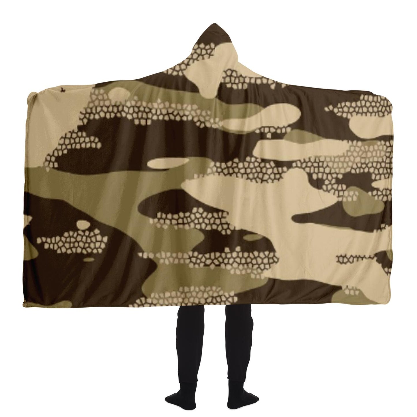 Desert Camouflage Pattern Mosaic Style Plakat Hooded Blanket